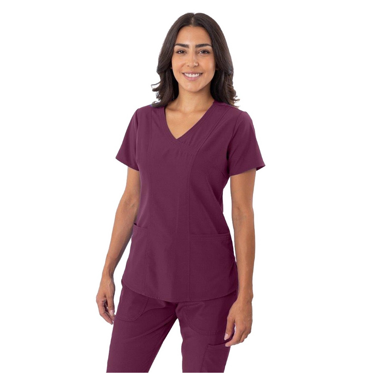 18-1064 Haut d’uniform Greentown avec étirement à quatre-sens et encolure Sweetheart