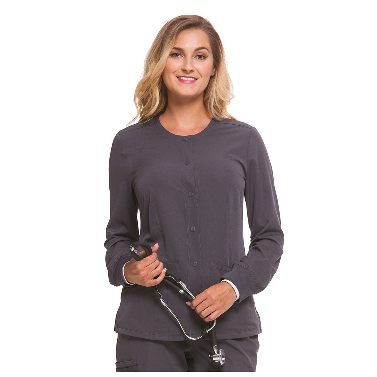 5500 HH Works by Healing Hands Megan Round Neck Warm-Up Scrub Jacket