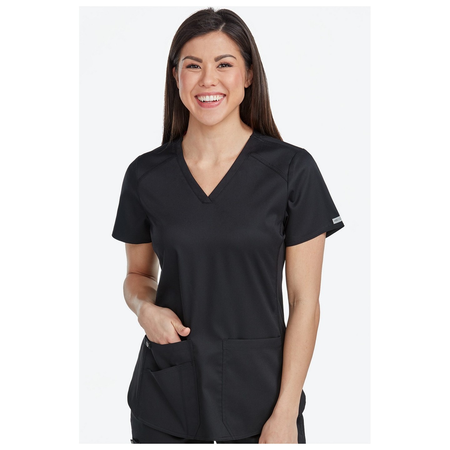 7459 Med Couture Performance Touch V-NECK SHIRTTAIL TOP