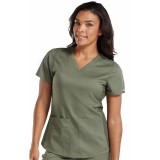 7459 Med Couture Performance Touch V-NECK SHIRTTAIL TOP