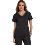 3502 Matrix Both Side Contrast V-Neck Top - Maevn