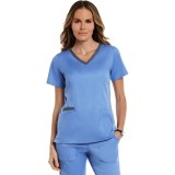 3502 Matrix Both Side Contrast V-Neck Top - Maevn