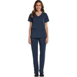 3901 Matrix Pro Contrast Double V-Neck Top - Maevn