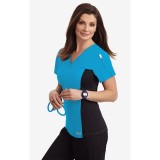 Flexi V-Neck Scrub Top by MOBB - Aqua (AQ)
