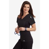 Flexi V-Neck Scrub Top by MOBB - Black (BL)