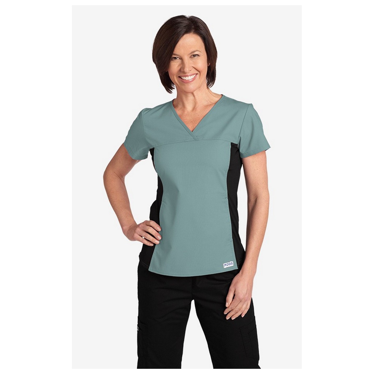Flexi V-Neck Scrub Top by MOBB - Lagoon (LA)