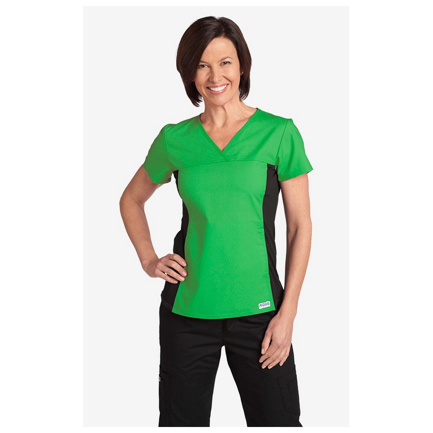 Flexi V-Neck Scrub Top by MOBB - Lime Green (LM)