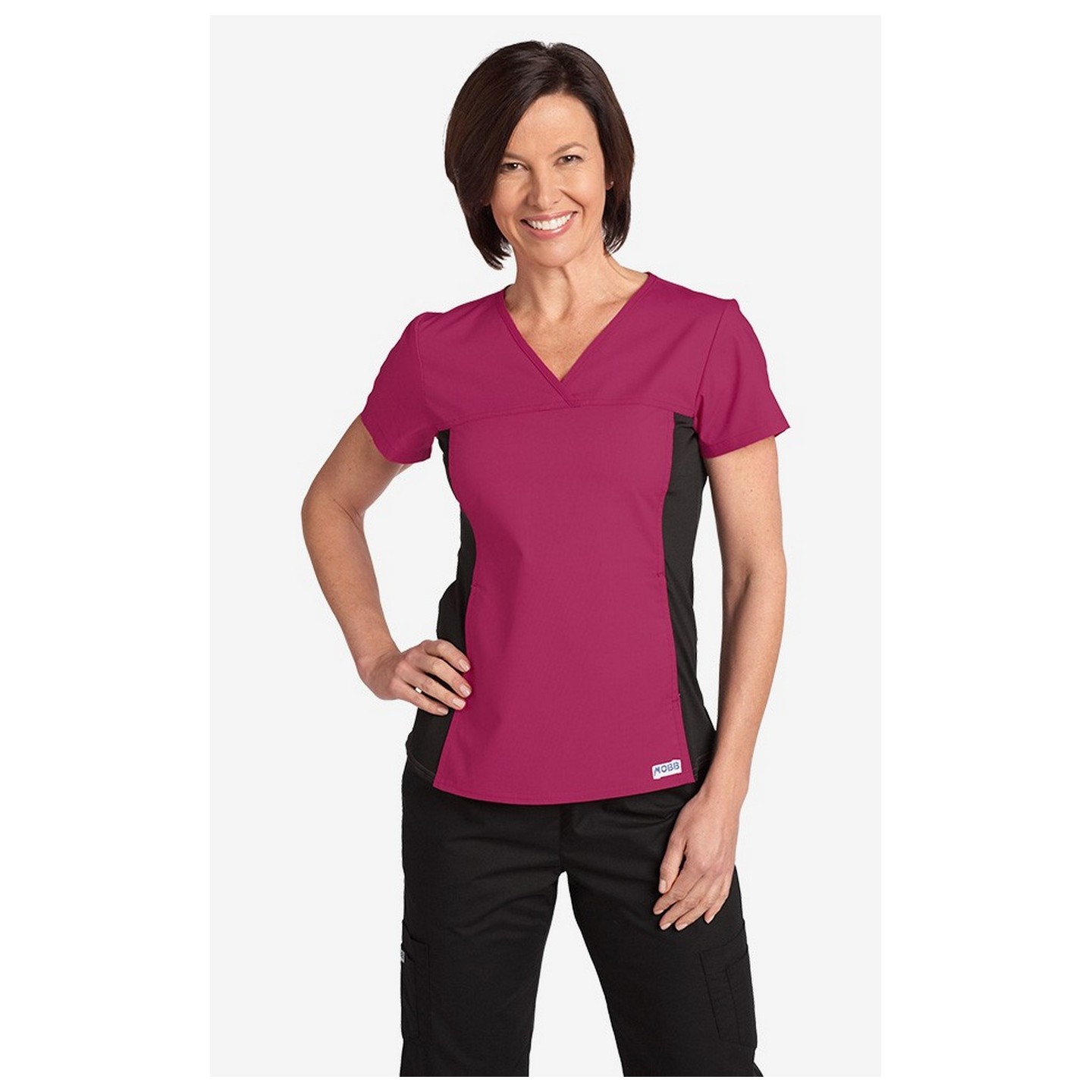 Flexi V-Neck Scrub Top par MOBB - Raspberry (RA)