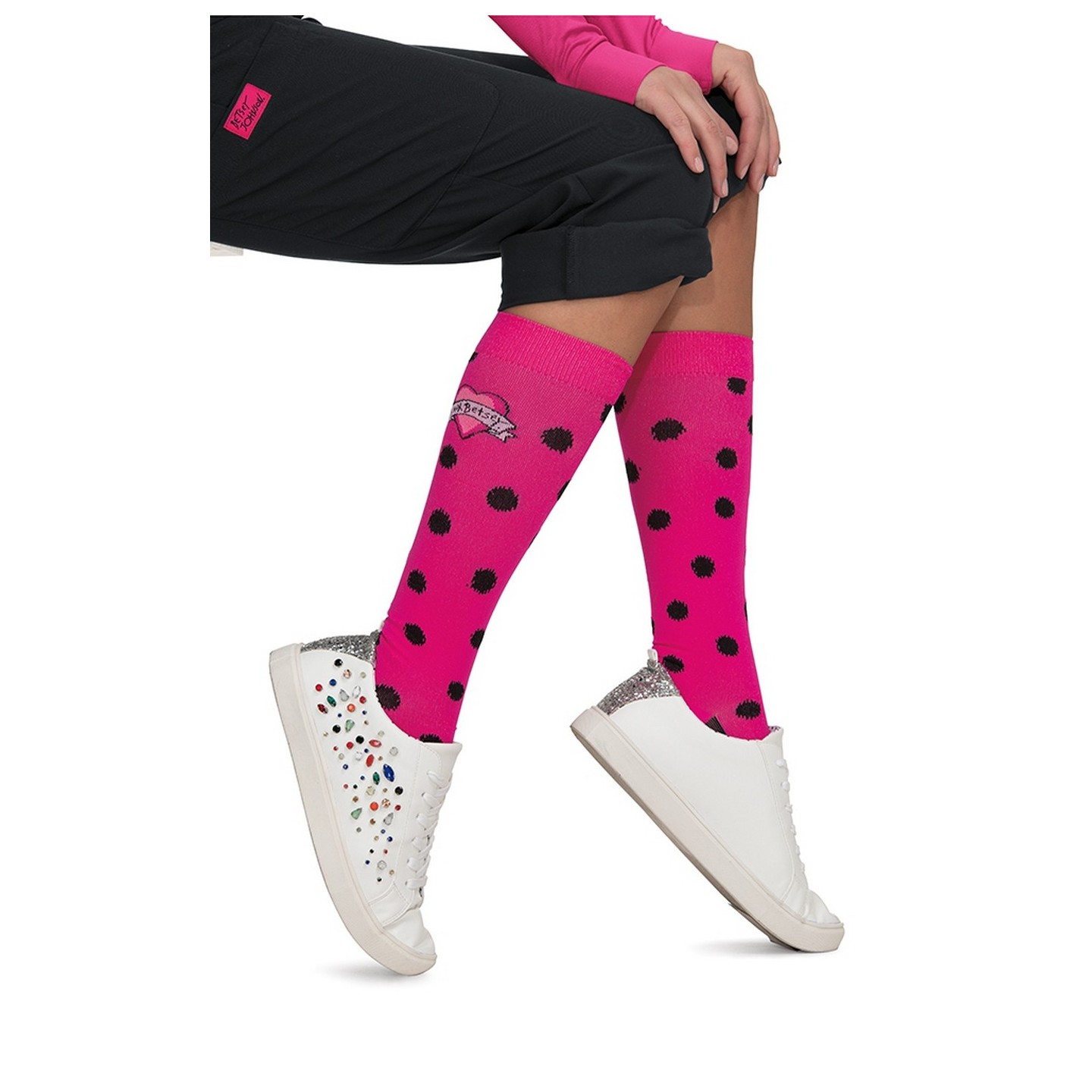QB155 koi Betsey Compression Socks (1Pk) - Betseys Ikat Dot