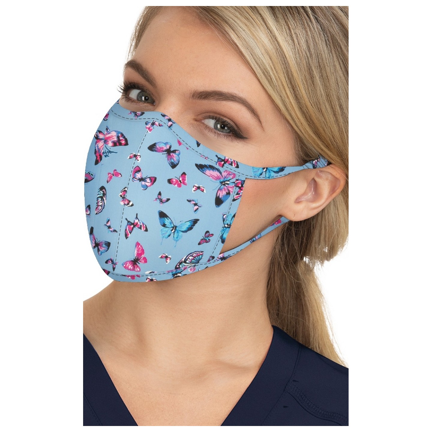 BA157 koi Scrub Face Mask - Bright Butterflies