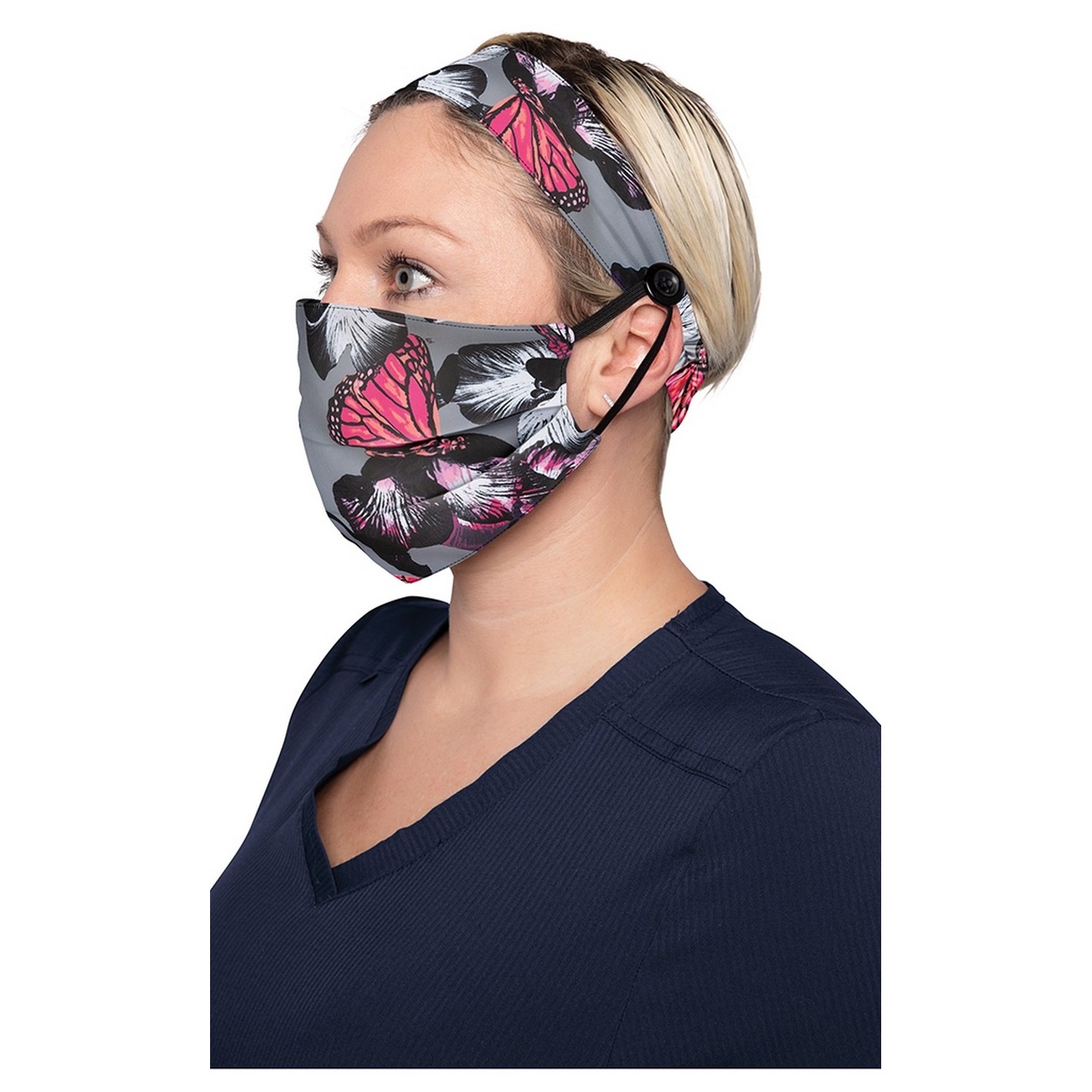A162 koi Fashion Mask + Headband Set - Orchid Bloom