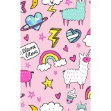 GTCP Zinnia Stretch Scrub Caps - Impression: Llamacorn Love