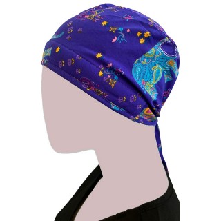 GTCP Zinnia Stretch Unisex Scrub Caps - Print: Boho Elephants