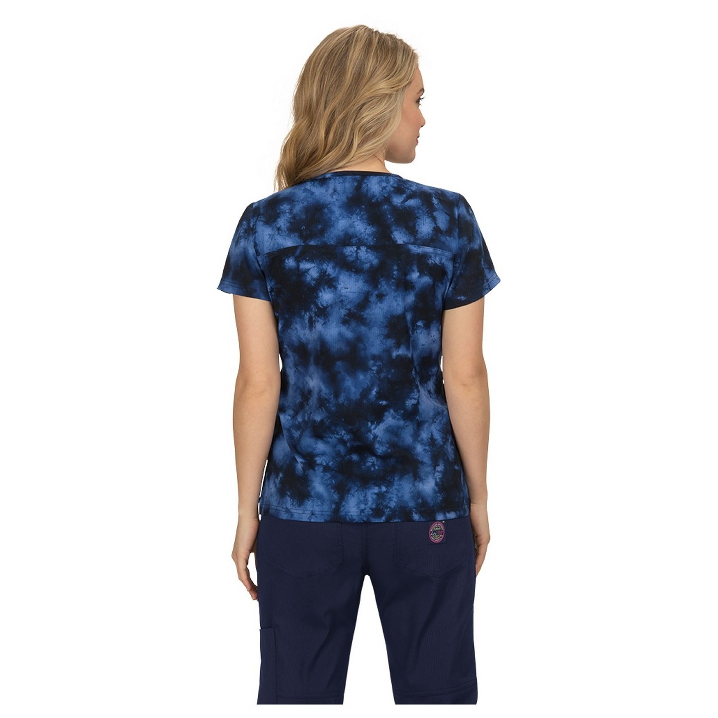*FINAL SALE 352PR koi Serena Criss-cross Top Print: Shiborhi (Navy)
