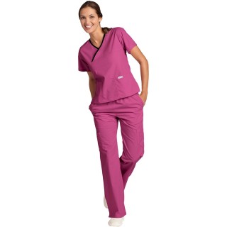 MOBB 323/312 Dusty Rose/Black Two Piece Criss Cross Flip Flap Scrub Set