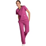 MOBB 323/312 Dusty Rose/Black Two Piece Criss Cross Flip Flap Scrub Set