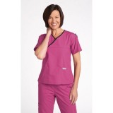 MOBB 323/312 Dusty Rose/Black Two Piece Criss Cross Flip Flap Scrub Set