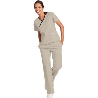 MOBB 323/312 Khaki/Black Two Piece Criss Cross Flip Flap Scrub Set