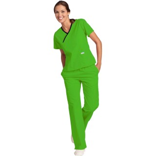 *FINAL SALE MOBB 323/312 Lime Green/Black Two Piece Criss Cross Flip Flap Scrub Set