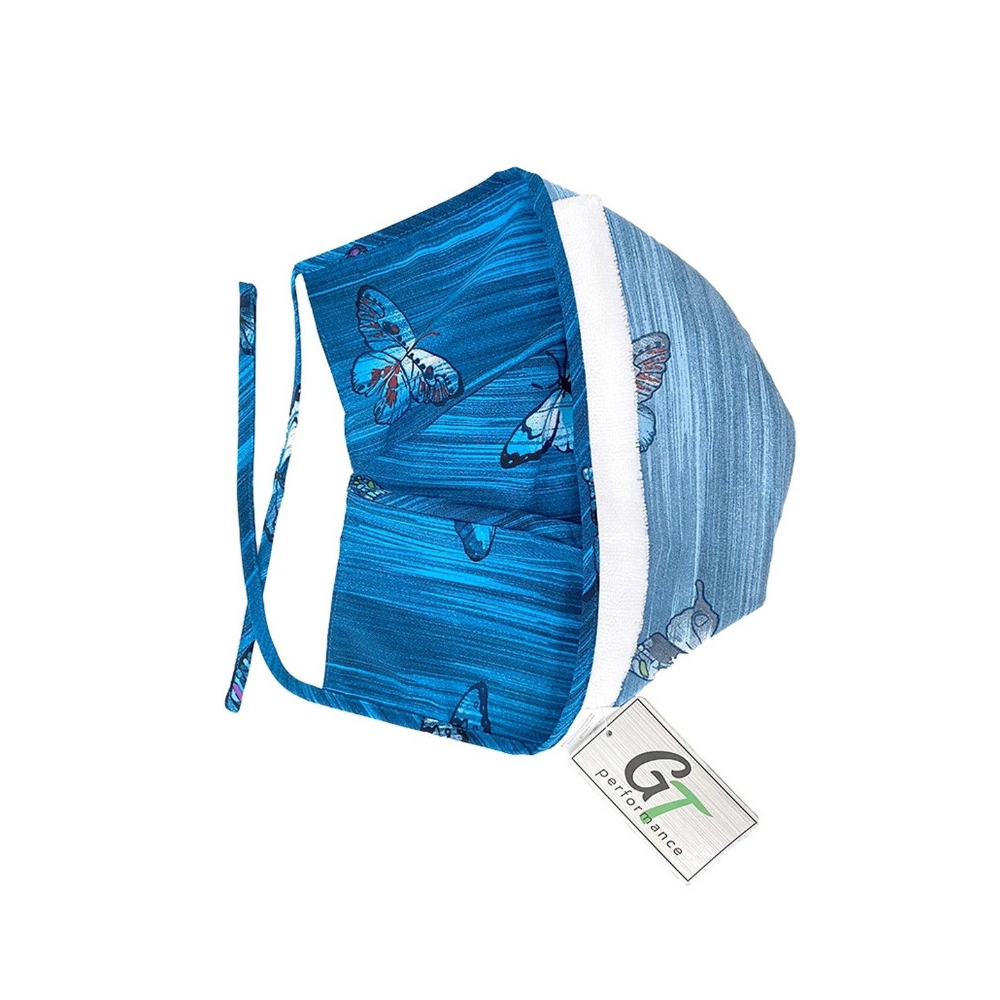 GTCP Zinnia Stretch Scrub Caps - Impression: Blue Butterflies
