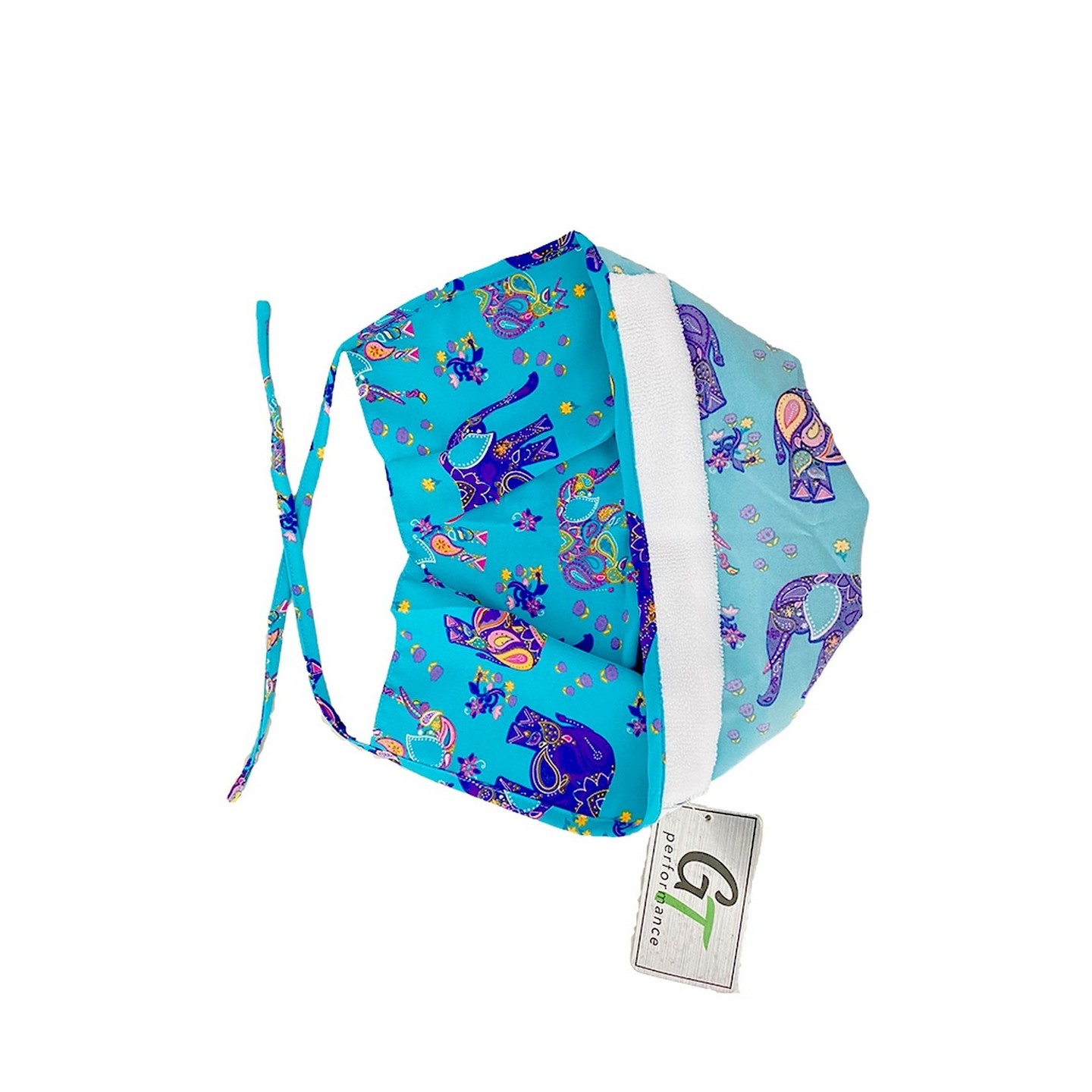 GTCP Zinnia Stretch Unisex Scrub Caps - Print: Boho Elephants