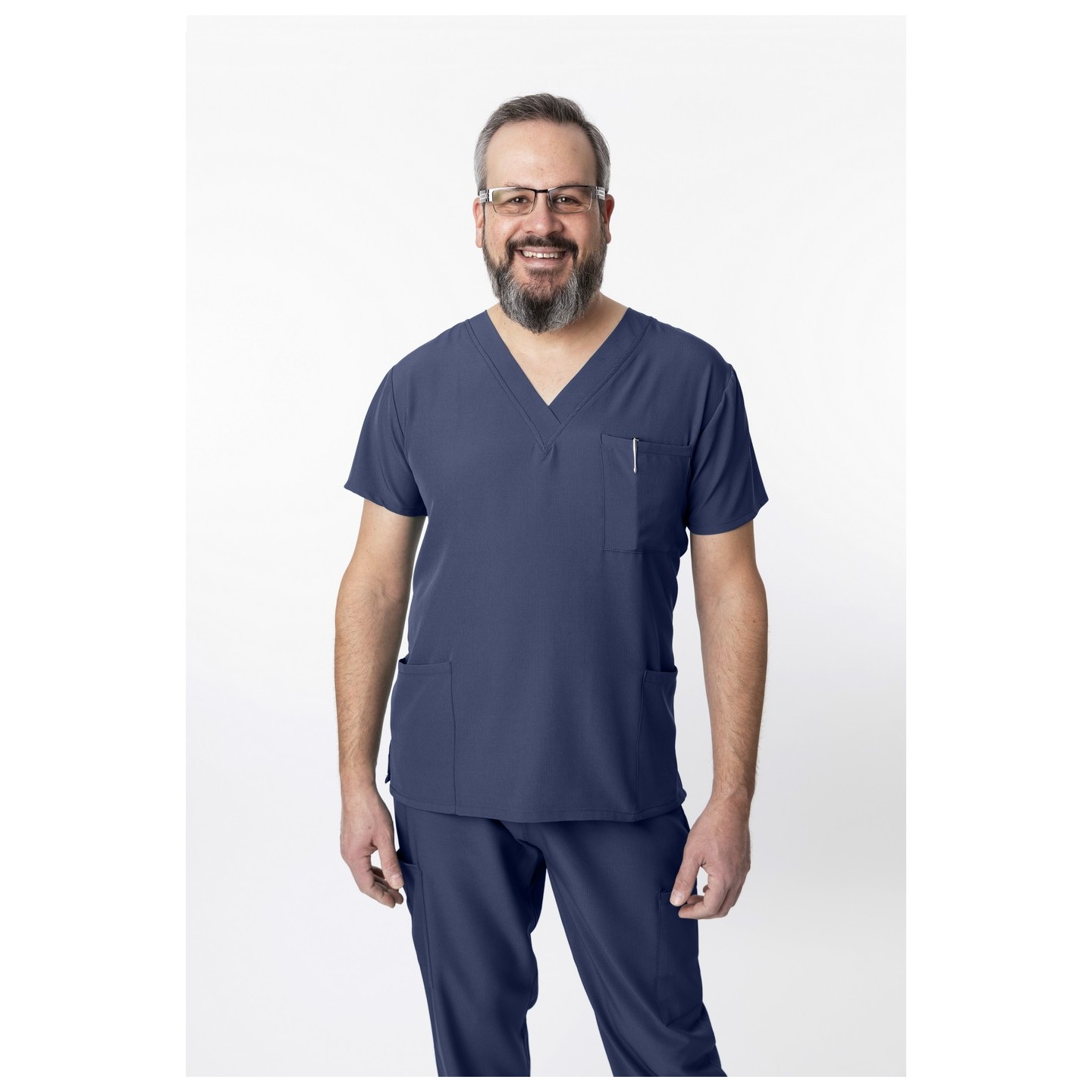 1202 4Flex Unisex V-Neck Scrub Top by Greentown (Men's View)