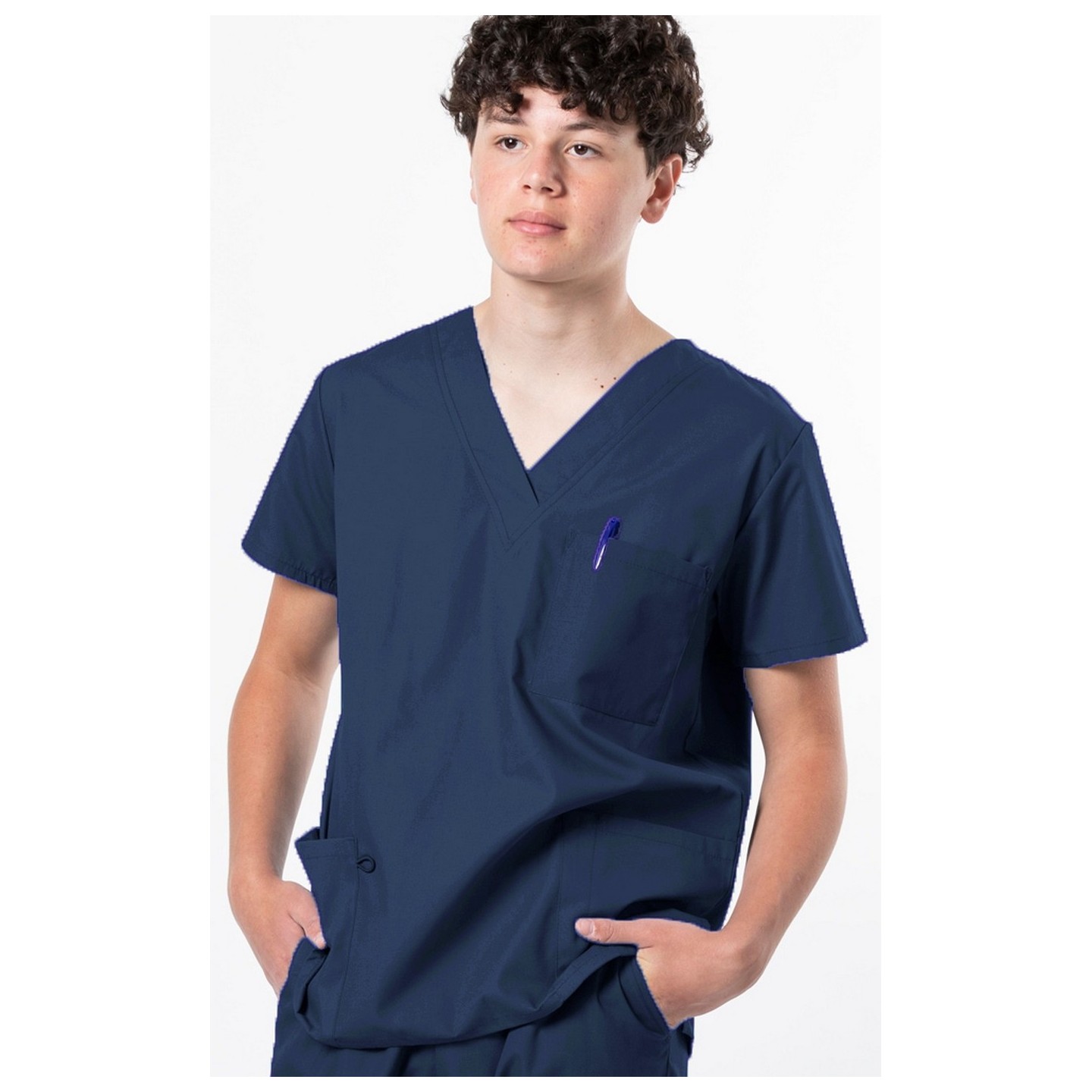 1000 Greentown Unisex Classix Three Pocket Scrub Top (Men's View)