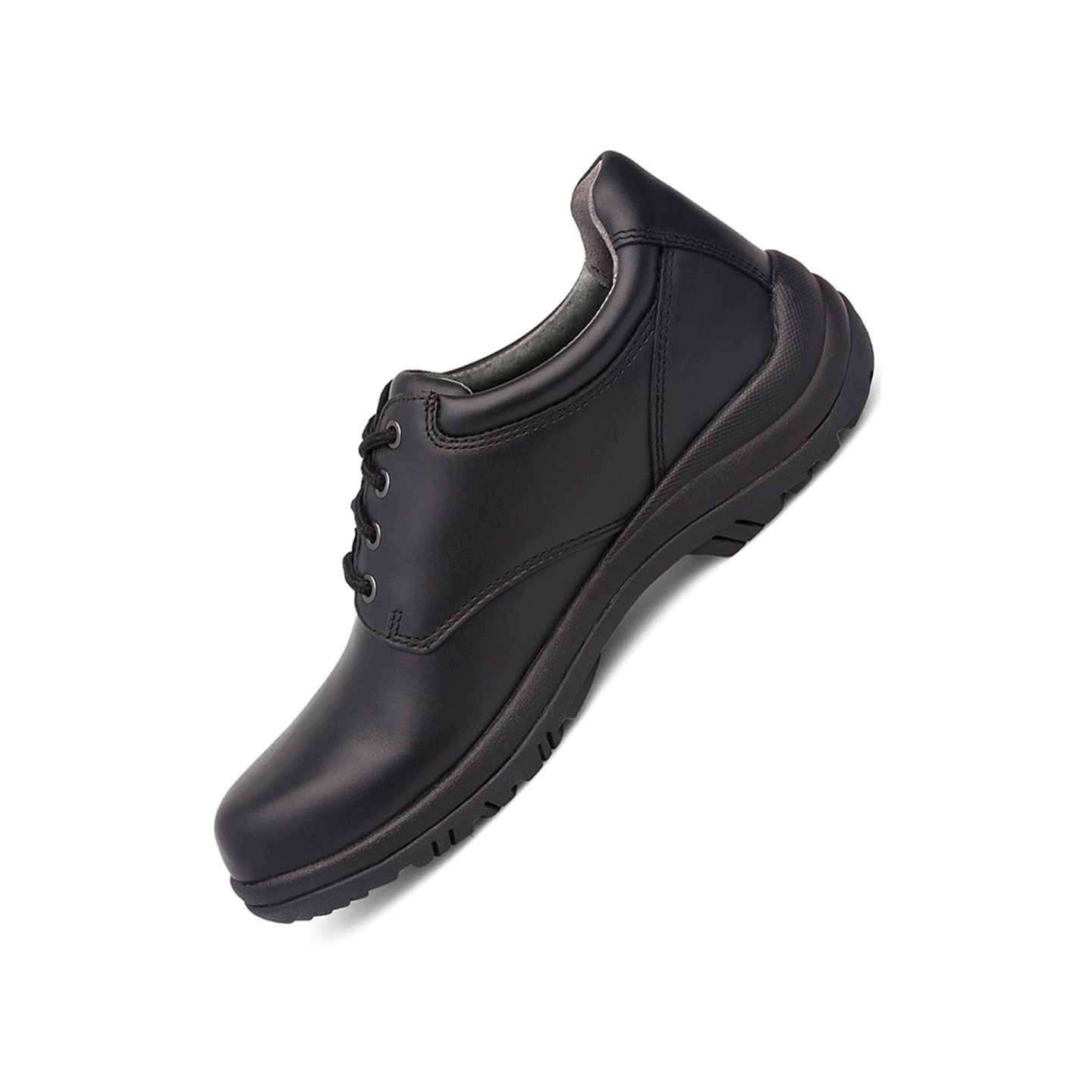 Men's Walker Lace-Up in Black Smooth Leather