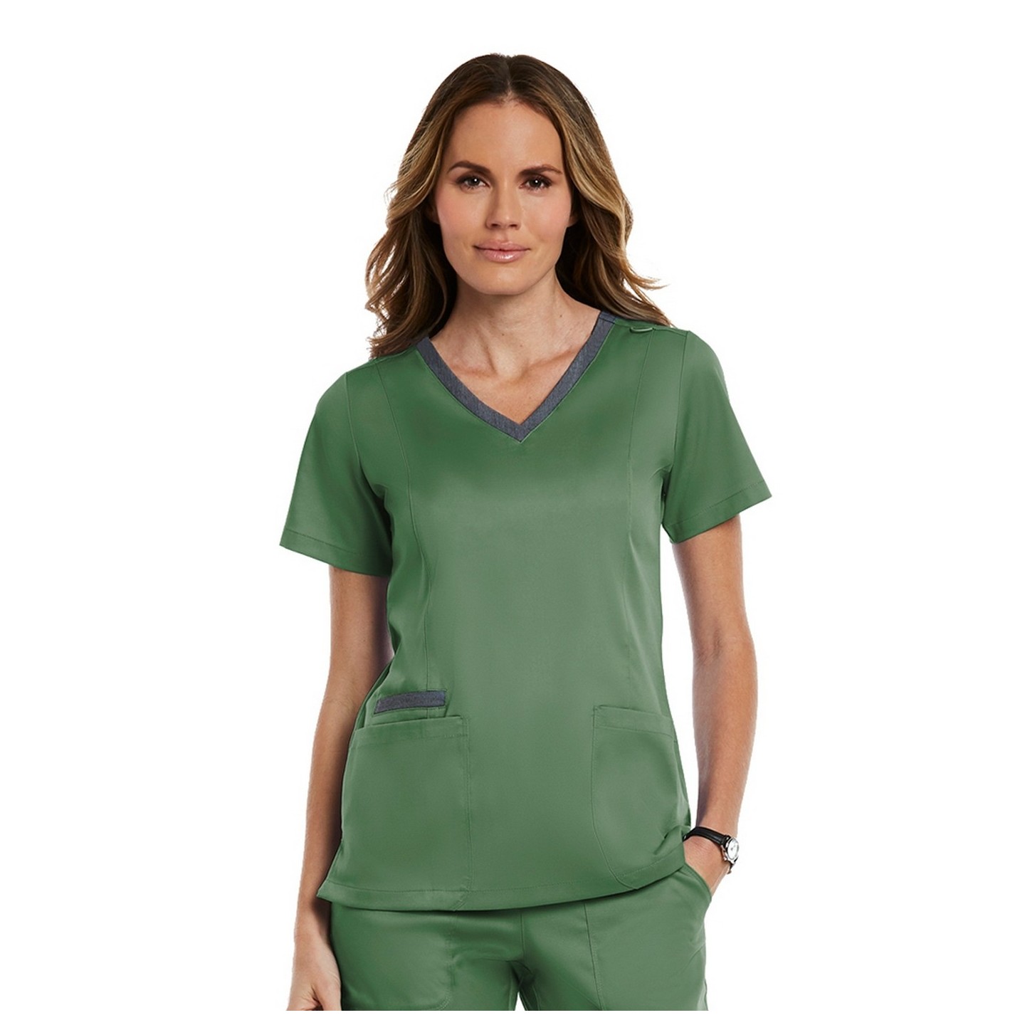 3502 Matrix Both Side Contrast V-Neck Top - Maevn