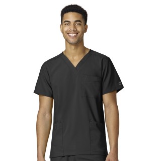 6855 W123 de WonderWink Haut Utilitaire Unisex à 4 Poches (Vue d'Homme))