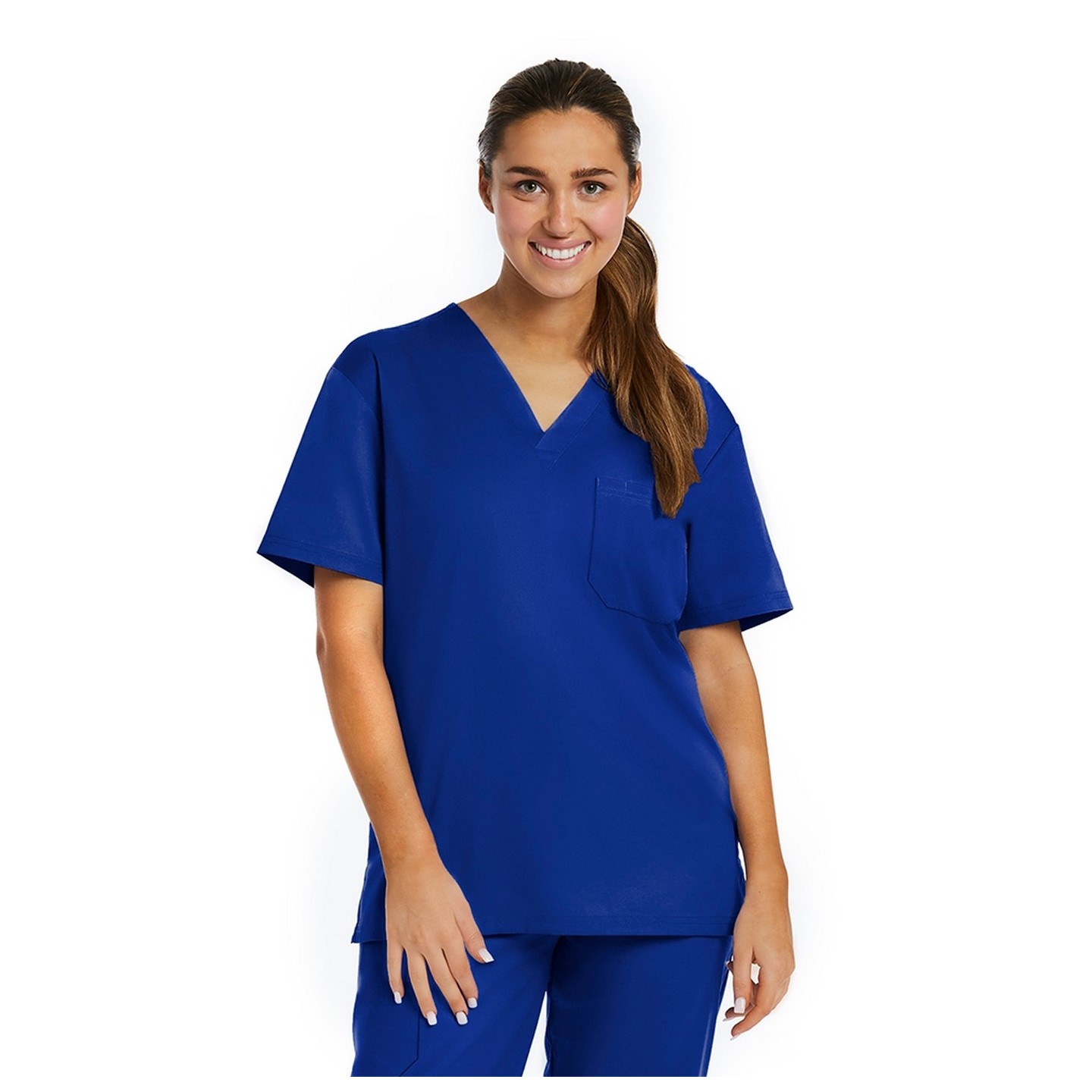 3500 [Matrix Basic] Unisex Basic V-Neck Scrub Top (Women's View)