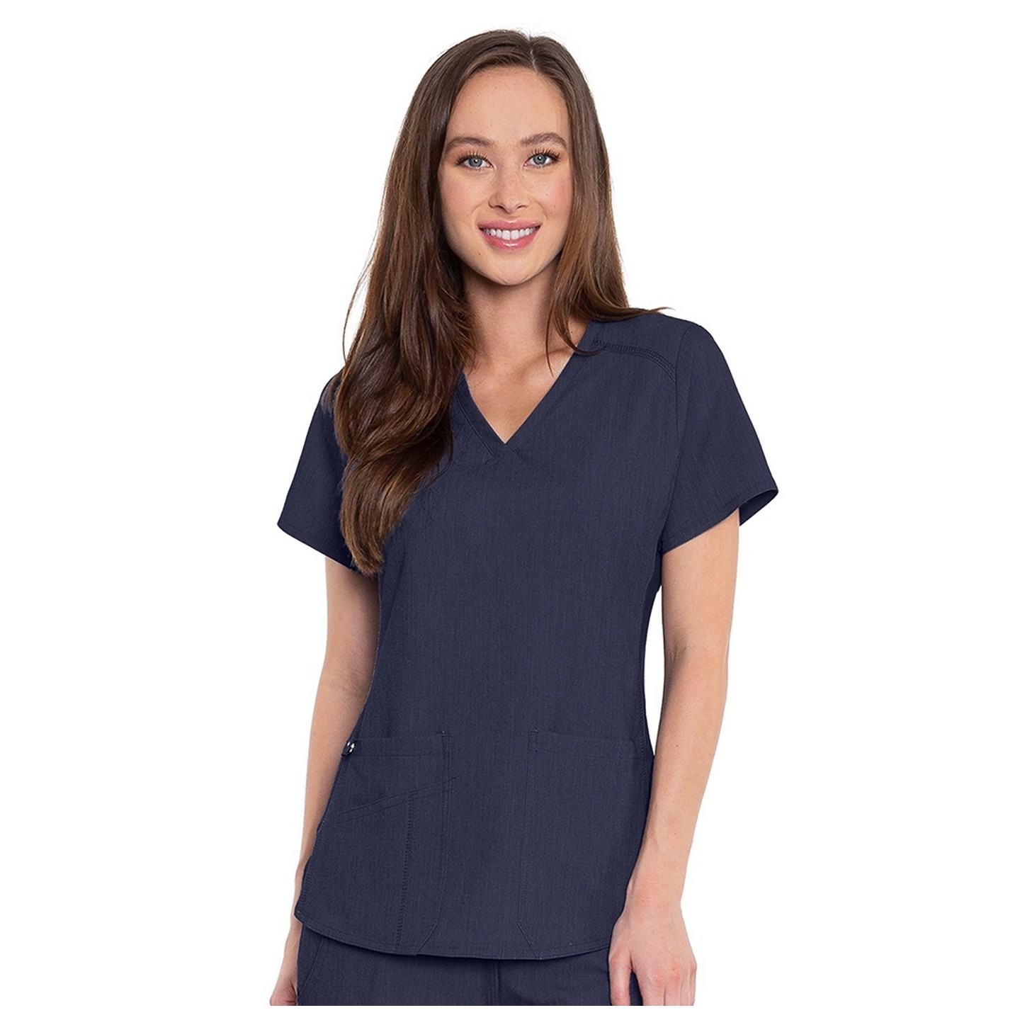 7459 Med Couture Performance Touch V-NECK SHIRTTAIL TOP