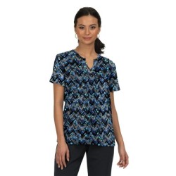 *FINAL SALE 1012PR koi Next Gen Rest Less Top - Chevron Floral Blues