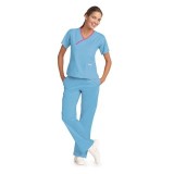 *FINAL SALE MOBB 323/312 Bubble Gum/Black Two Piece Criss Cross Flip Flap Scrub Set