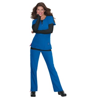 317 Koi Lite ™ Scrubs Serenity Double Zipper Top