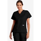 V-Neck Three Pocket Dolman Sleeve MOBB Scrub Top - Black (BL)