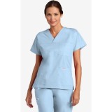 V-Neck Three Pocket Dolman Sleeve MOBB Scrub Top - Sky Blue (SB)
