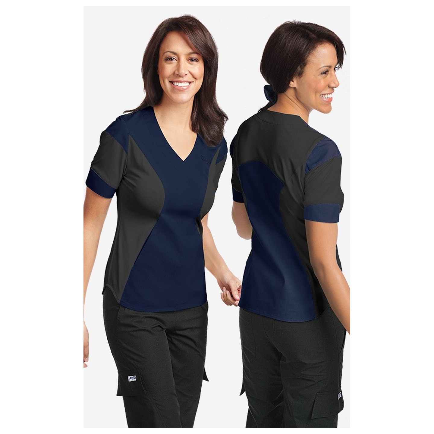 Ultra Flexi Scrub Top by MOBB -  Navy/Black (NN-BL)