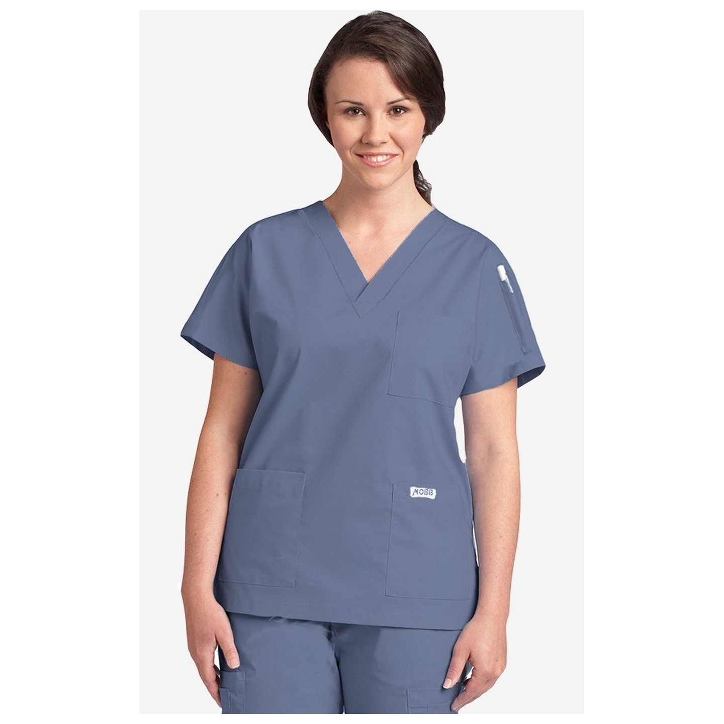 MOBB Classic 3 Pocket Scrub Top - Postman Blue (PS)