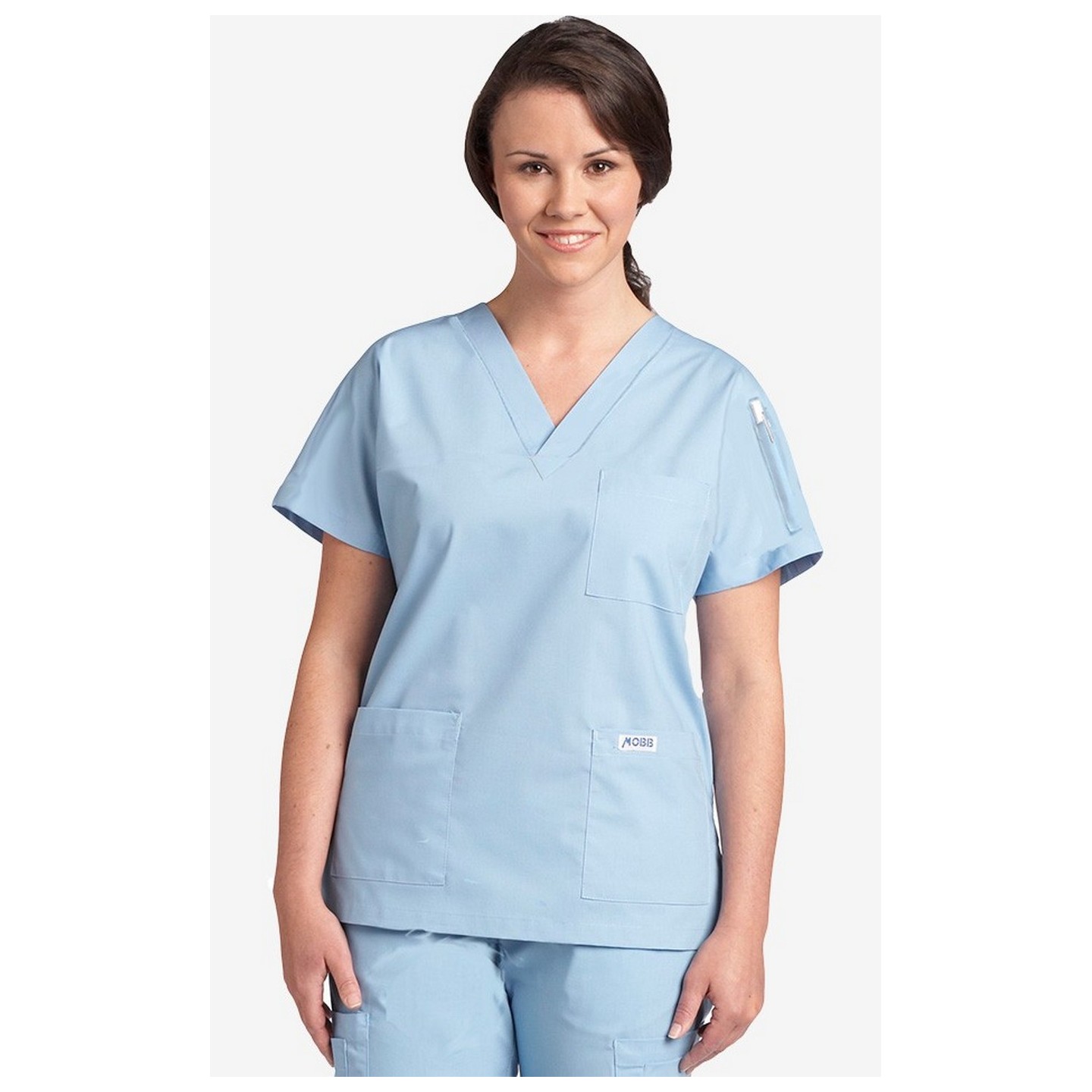 MOBB Classic 3 Pocket Scrub Top - Sky Blue (SB)