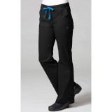 9102 Maevn Blossom - Multi Pocket Fashion Flare Pant - Black/Pacific Blue