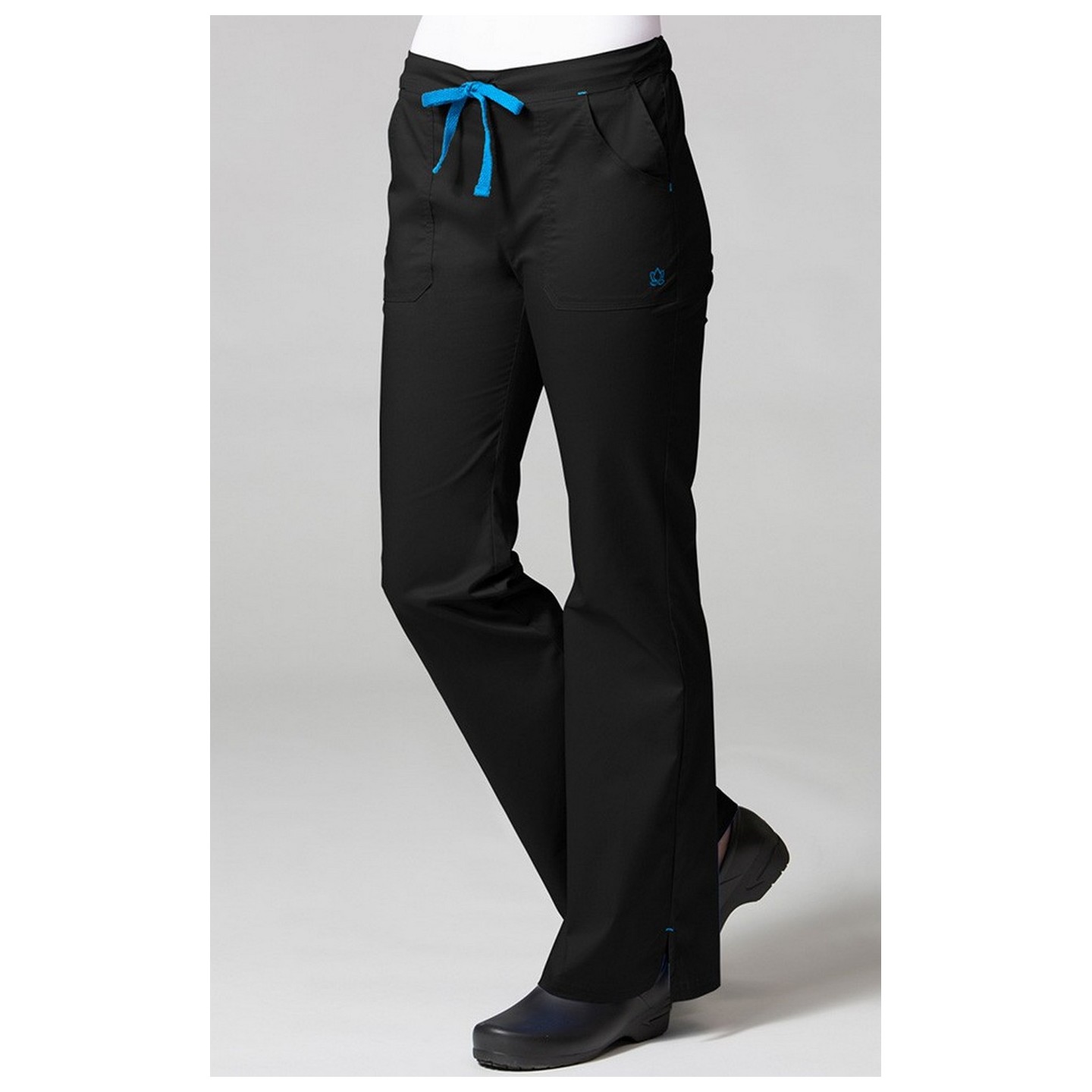 9102 Maevn Blossom - Mode multi Pocket Pantalon évasé - Black/Pacific Blue