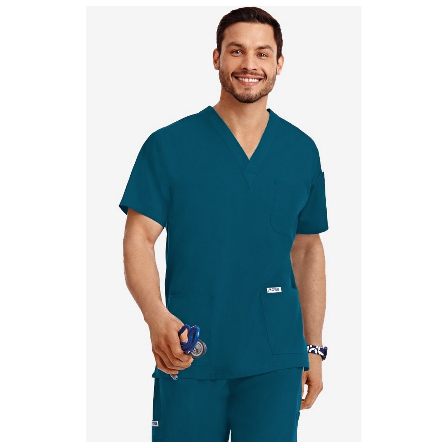 MOBB classique unisexe 3 Pocket Scrub Top (La vue de l'Homme) - Caribbean (CA)