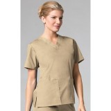 1016 Maevn CORE - 2 Pocket V-Neck Top - Khaki