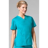 1016 Maevn CORE - 2 Pocket V-Neck Top - Lake Blue