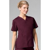 1016 Maevn CORE - 2 Pocket V-Neck Top - Wine