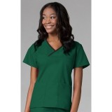 1026 Maevn CORE - Y-Neck Mock Wrap Top - Hunter/Black