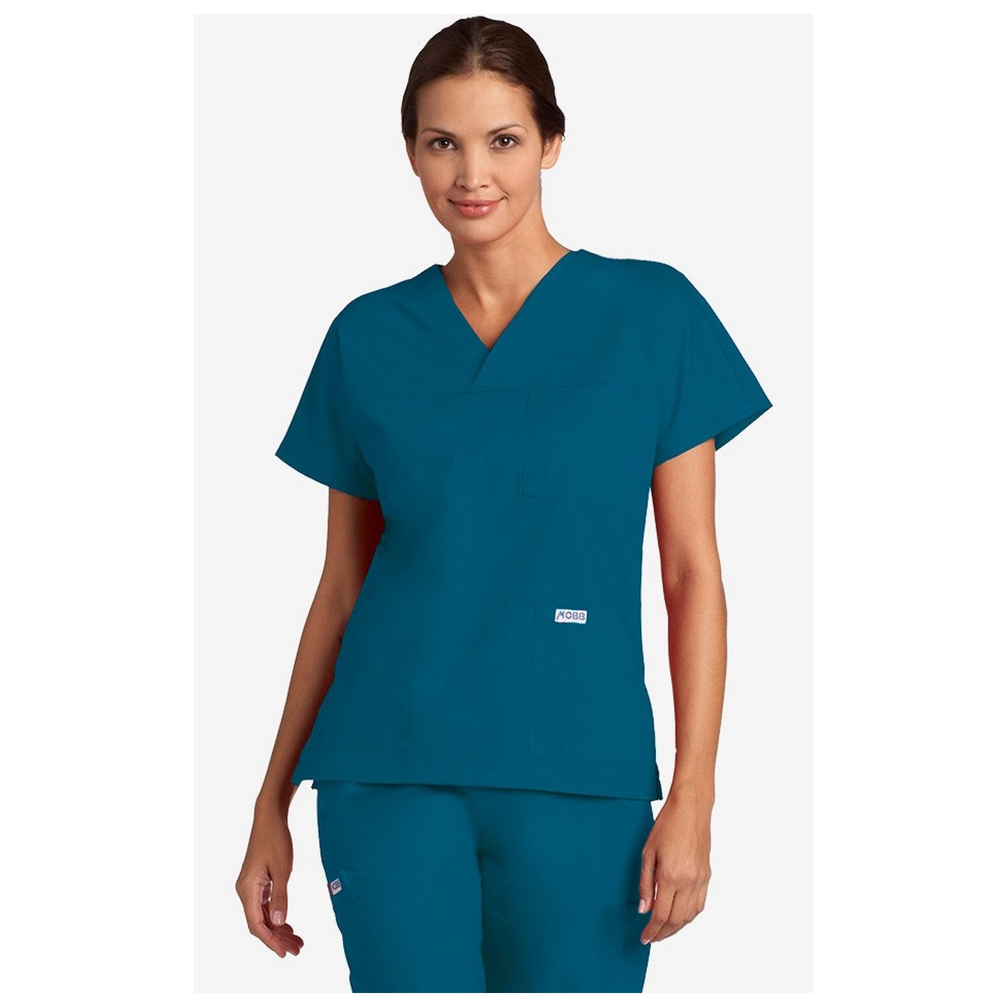 V-Neck Three Pocket Dolman Sleeve MOBB Scrub Top - Caribbean (CA)