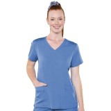 7459 Med Couture Performance Touch V-NECK SHIRTTAIL TOP