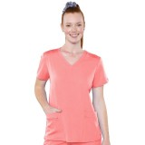7459 Med Couture Performance Touch V-NECK SHIRTTAIL TOP